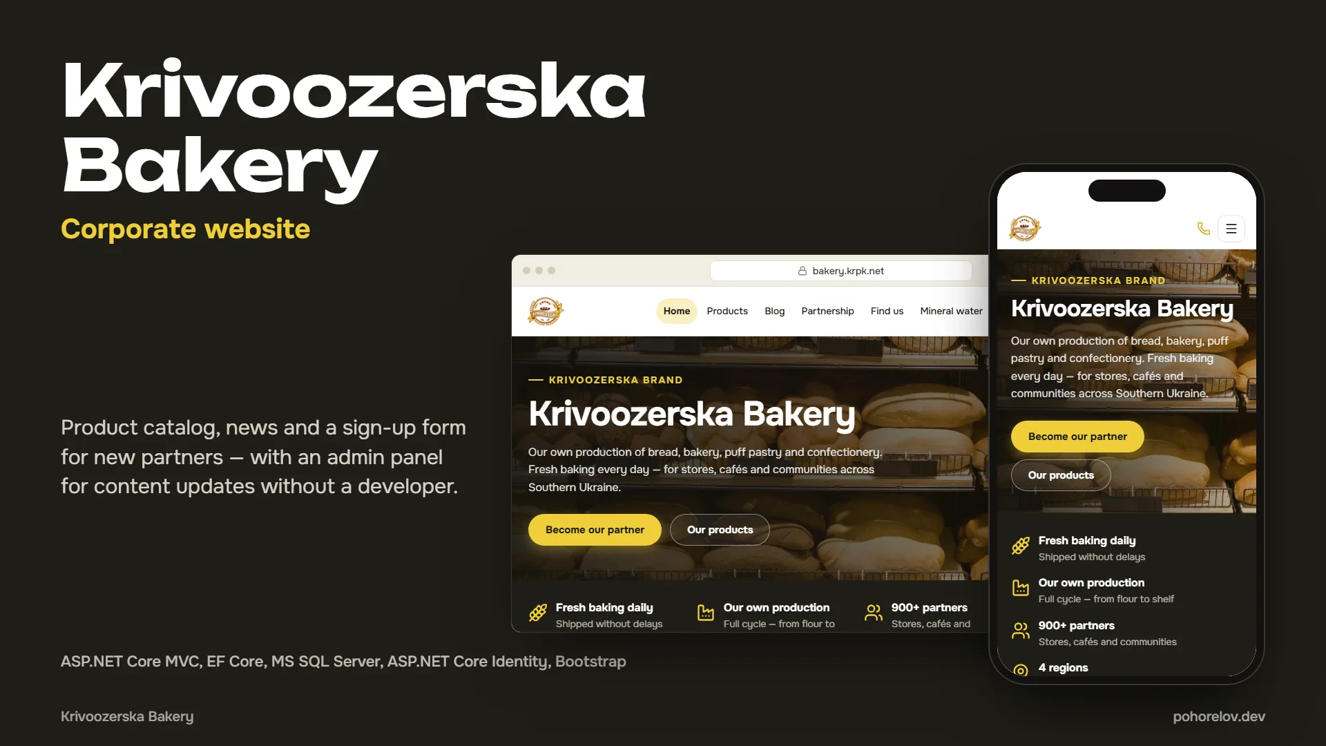 bakery.krpk.net — showcase website for the Krivoozerska bakery plant